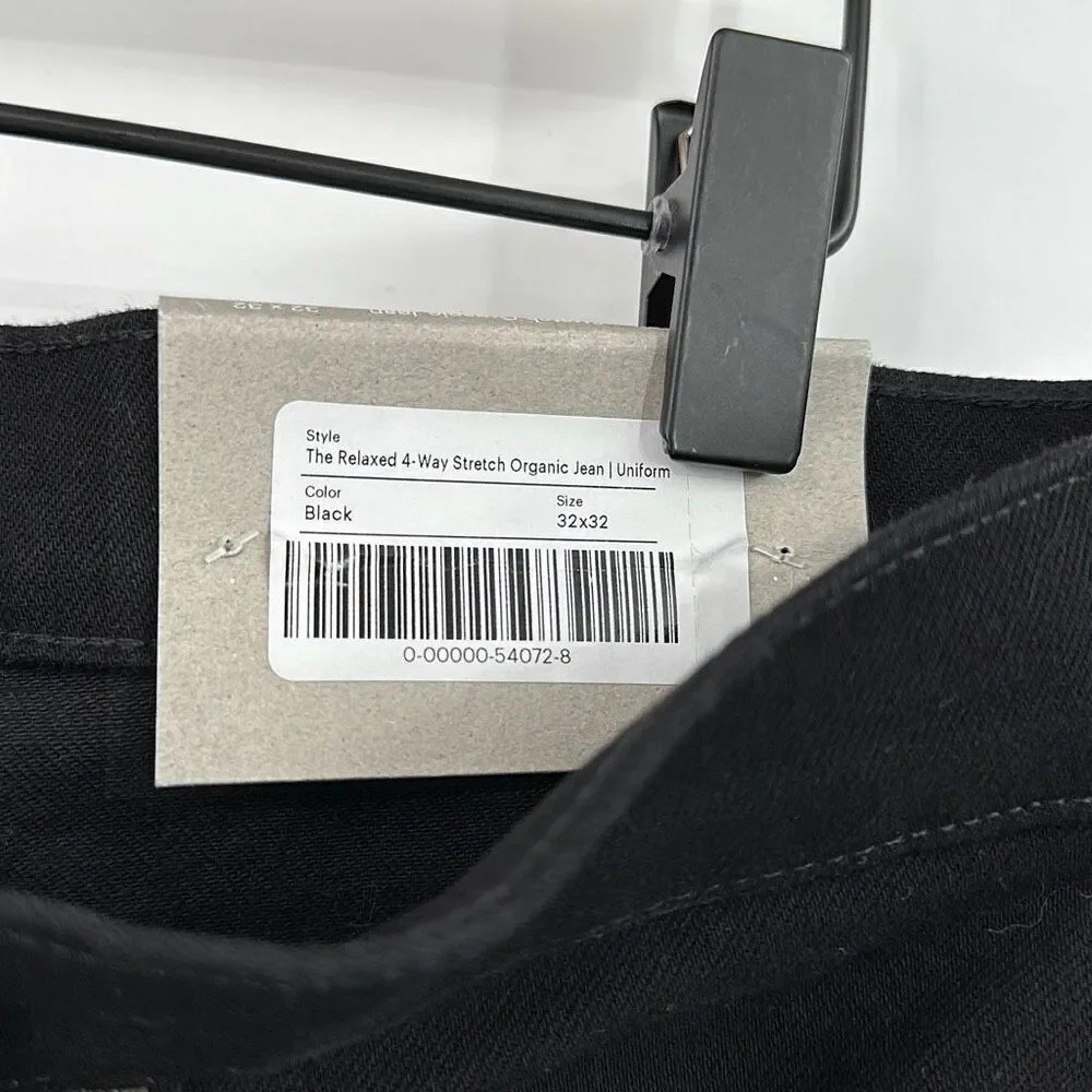 NWT Everlane Black The Relaxed 4-Way Stretch Organic Jean Uniform Size 32x32